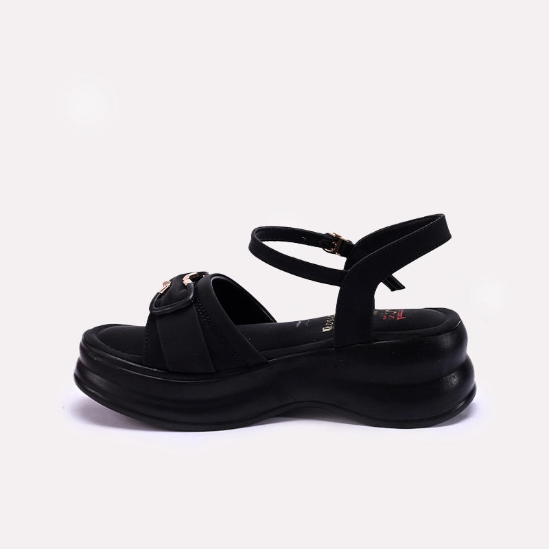 Black Casual Platform Sandals 0421500