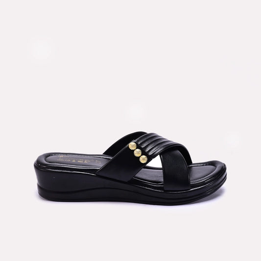Womens Black Comfy Casual Slippers