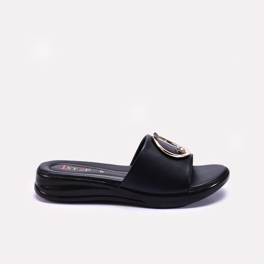 Womens Black Comfy Casual Slippers