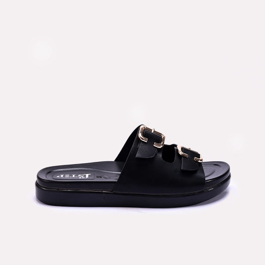 Womens Black Comfy Casual Slippers