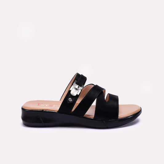 Black Comfy Casual Slippers 0413144