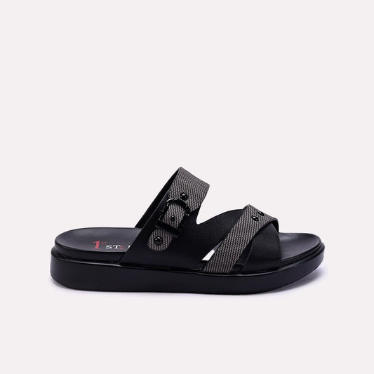 Black Comfy Casual Slippers 0413325