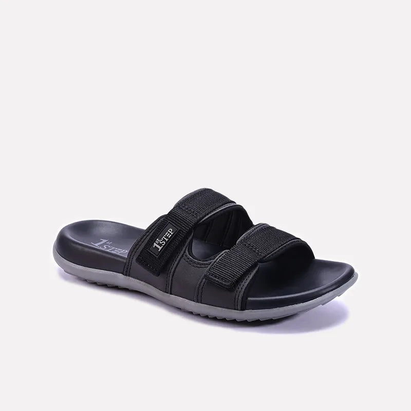 Black Comfy Casual Slippers For Men 0151064
