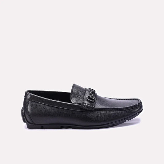 Mens Black Horsebit Loafers