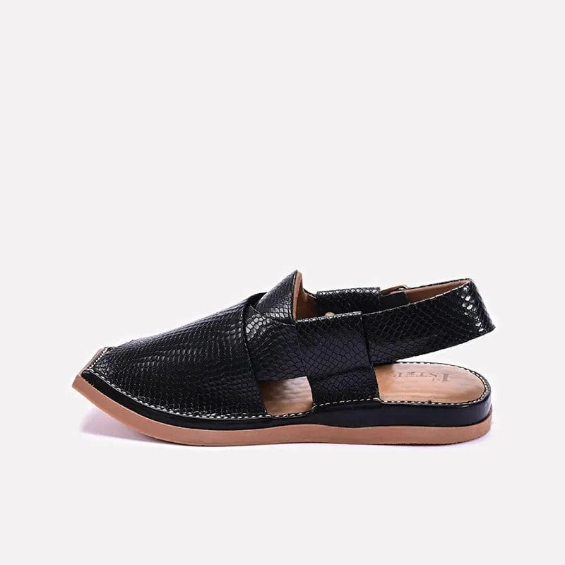 Black Kaptan Peshawari Sandal 0140742