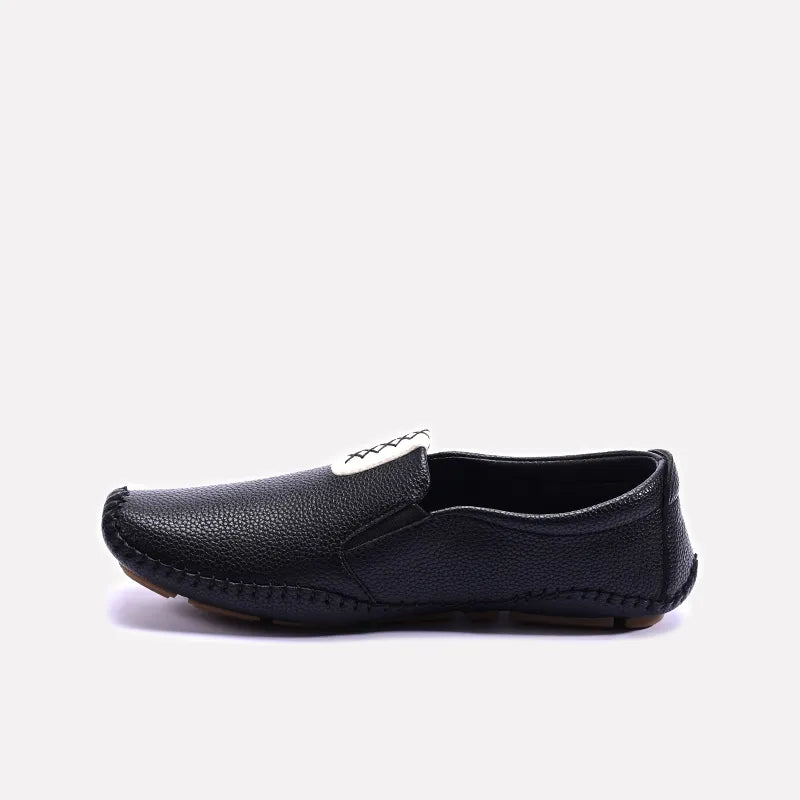 Black Leather Loafers Men 0130956