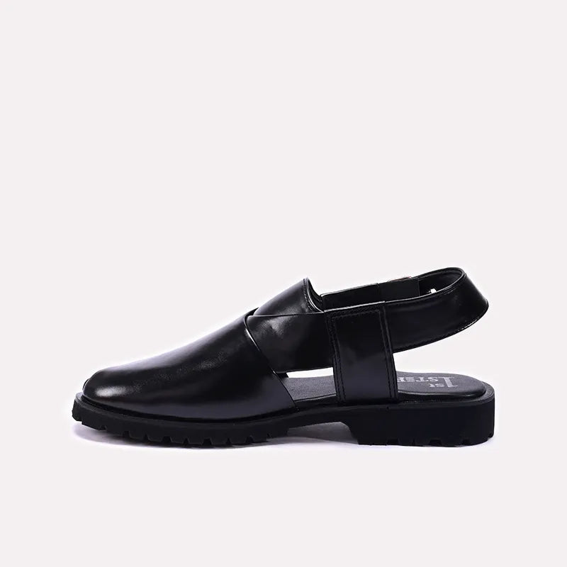 Black Peshawari Chappal for Men