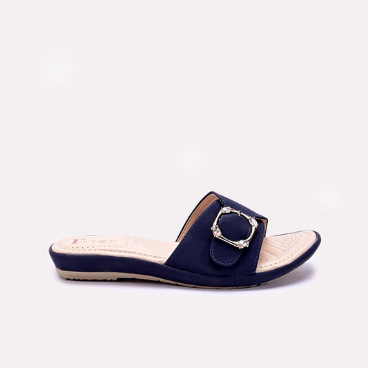 Womens Blue Casual Slippers