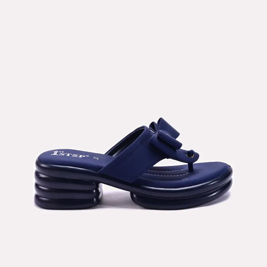 Blue Chunky Casual Slippers for Women 0413181