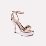 calista gold glossy bridal sandals