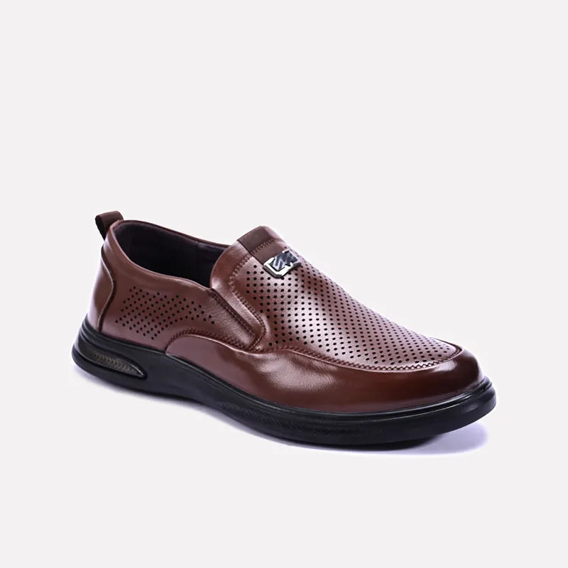 callum brown perforated slip on casual shoes