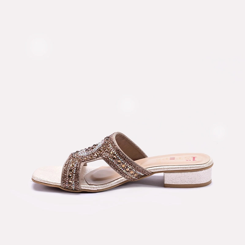 Gold Fancy Slippers for Women