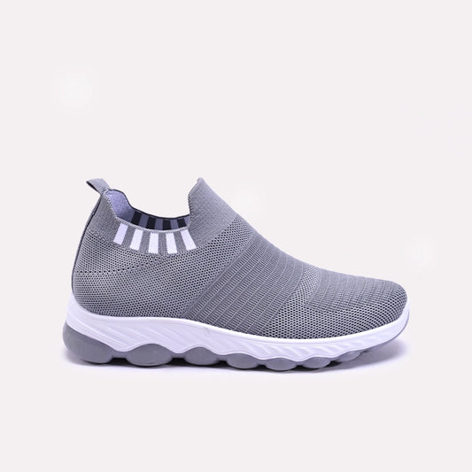 Womens Gray Slip On Sneakers