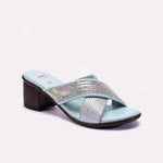 Green Block Heel Casual Slippers