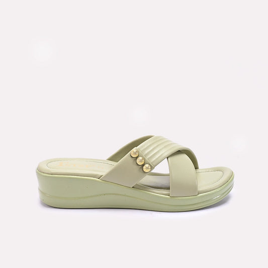 Womens Green Comfy Casual Slippers