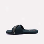 Green Flat Fancy Slippers for Women