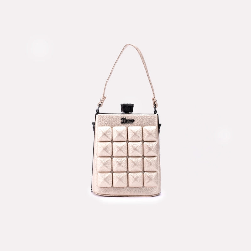 Light Gold Casual Hand Bags