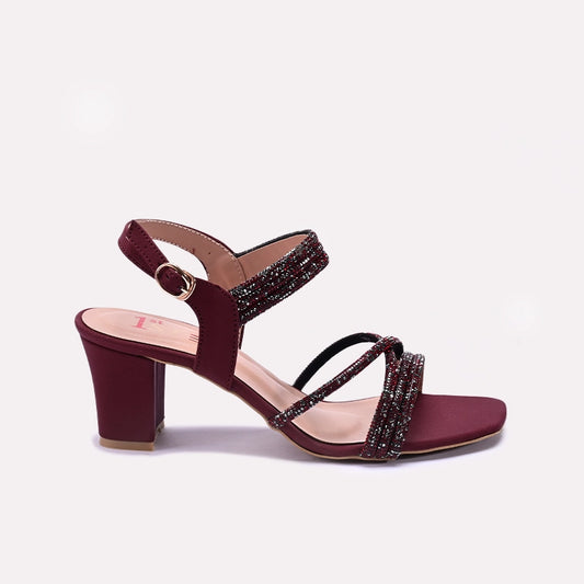 Womens Maroon Fancy Sandals