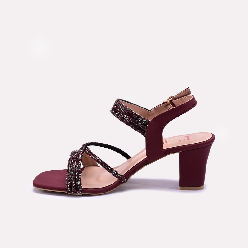 Maroon Fancy Sandals for Women