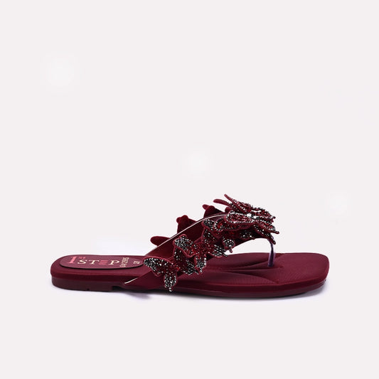 Maroon Fancy Slippers