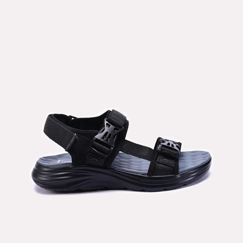 black sports sandals