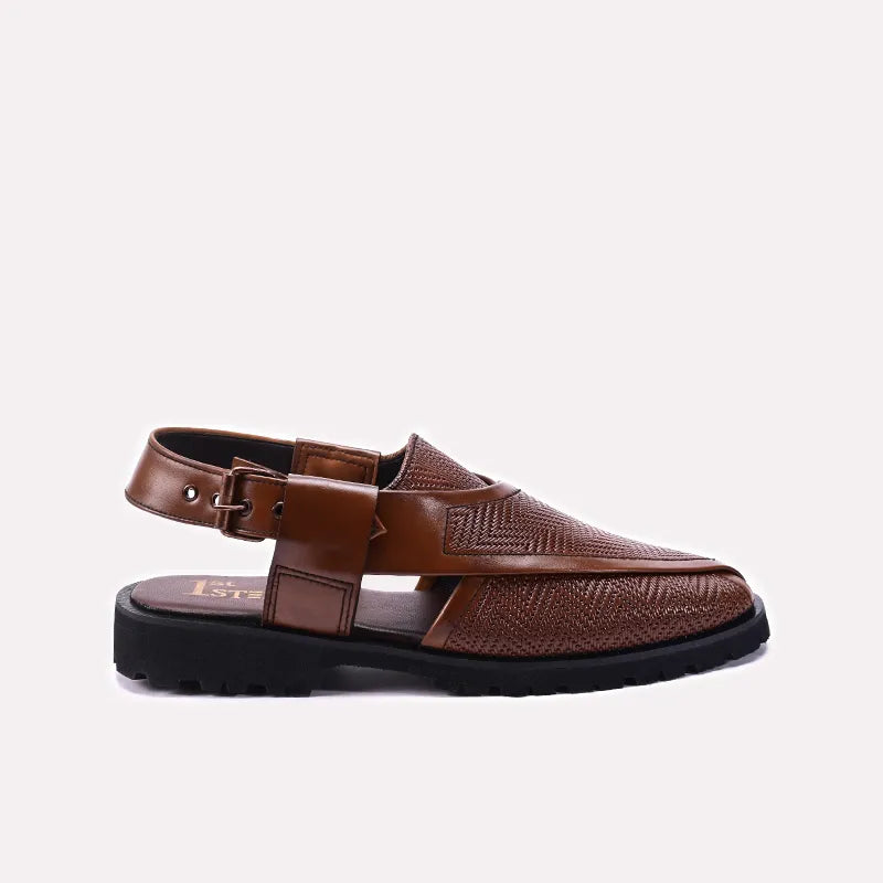 Mens Mustard Chunky Peshawari Chappal 0141143