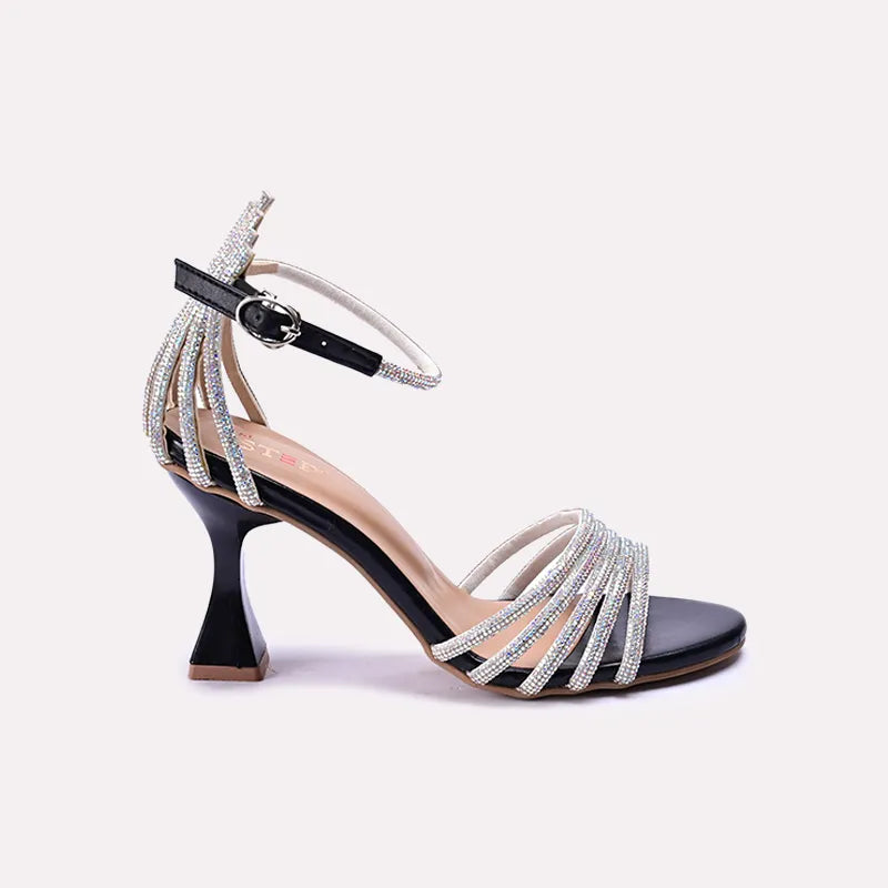 Tiffany Black Bridal Heel Sandals 0421268