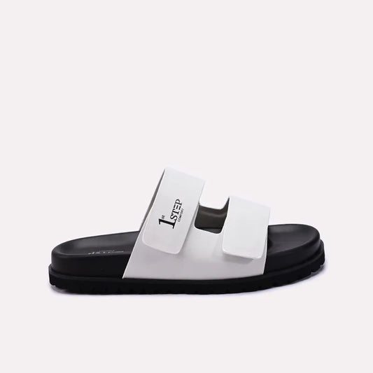 Mens White Casual Slippers