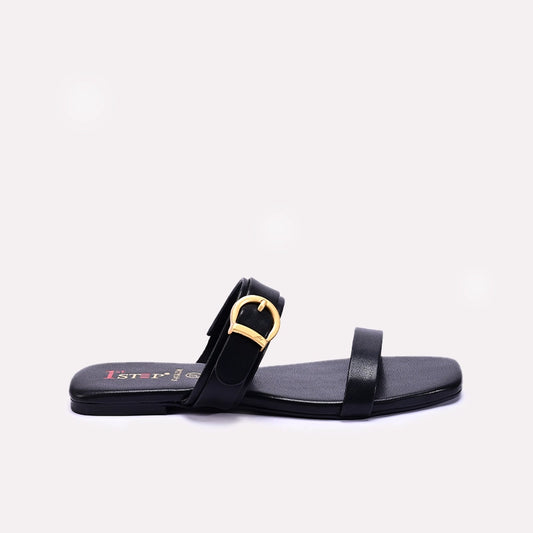 Womens Black Casual Flat Slippers 0413230