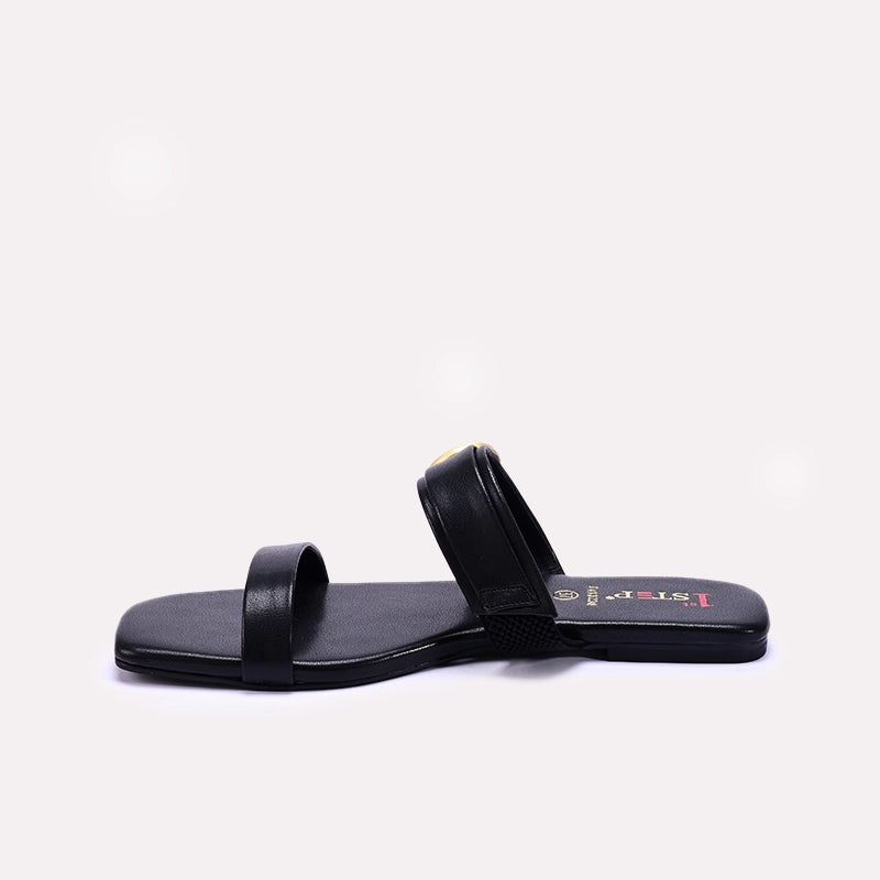 Womens Black Casual Flat Slippers 0413230