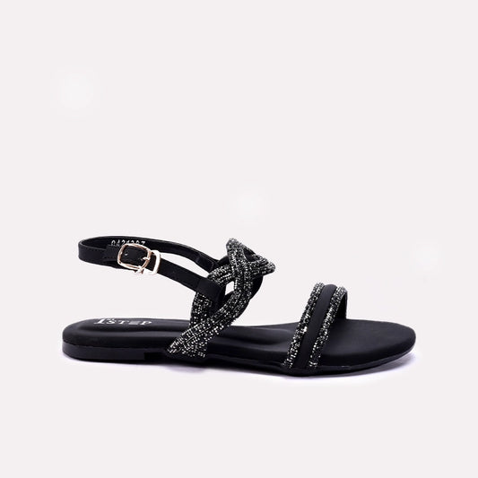 Womens Black Fancy Sandals