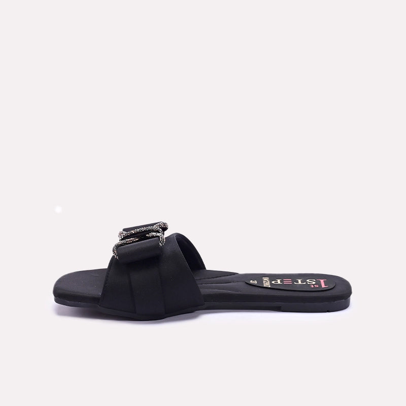 Womens Black Fancy Slippers 0412987