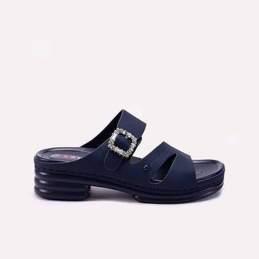 Womens Blue Casual Slippers