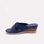 Womens Blue Casual Wedge Slippers 0413308