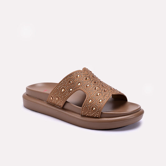 Womens Brown Soft Casual Slippers 0413321