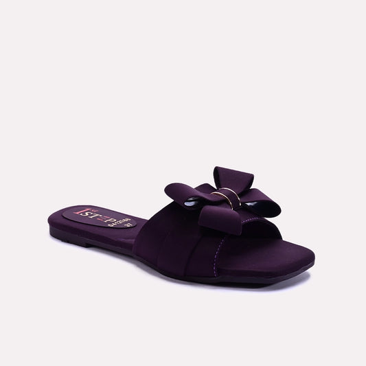 Womens Purple Flat Casual Slippers 0412988