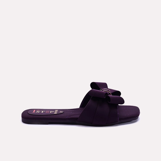 Womens Purple Flat Casual Slippers 0412988