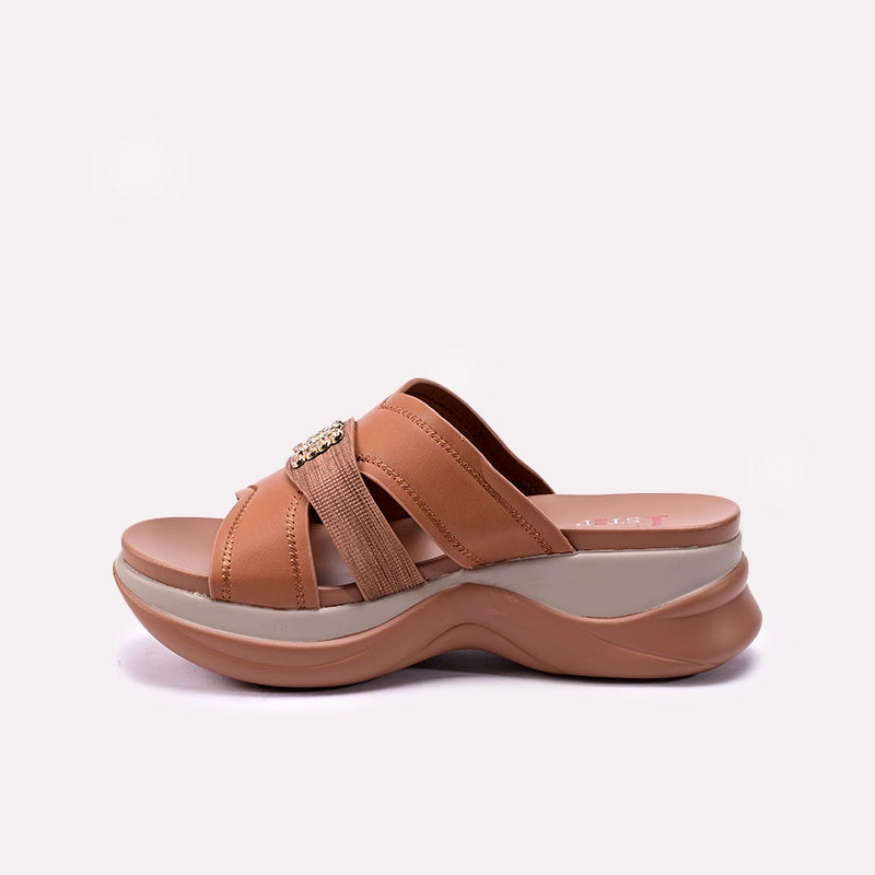 Brown Chunky Slippers for Women