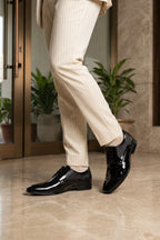 Black Lustrous Derby Dress Shoes 0111279