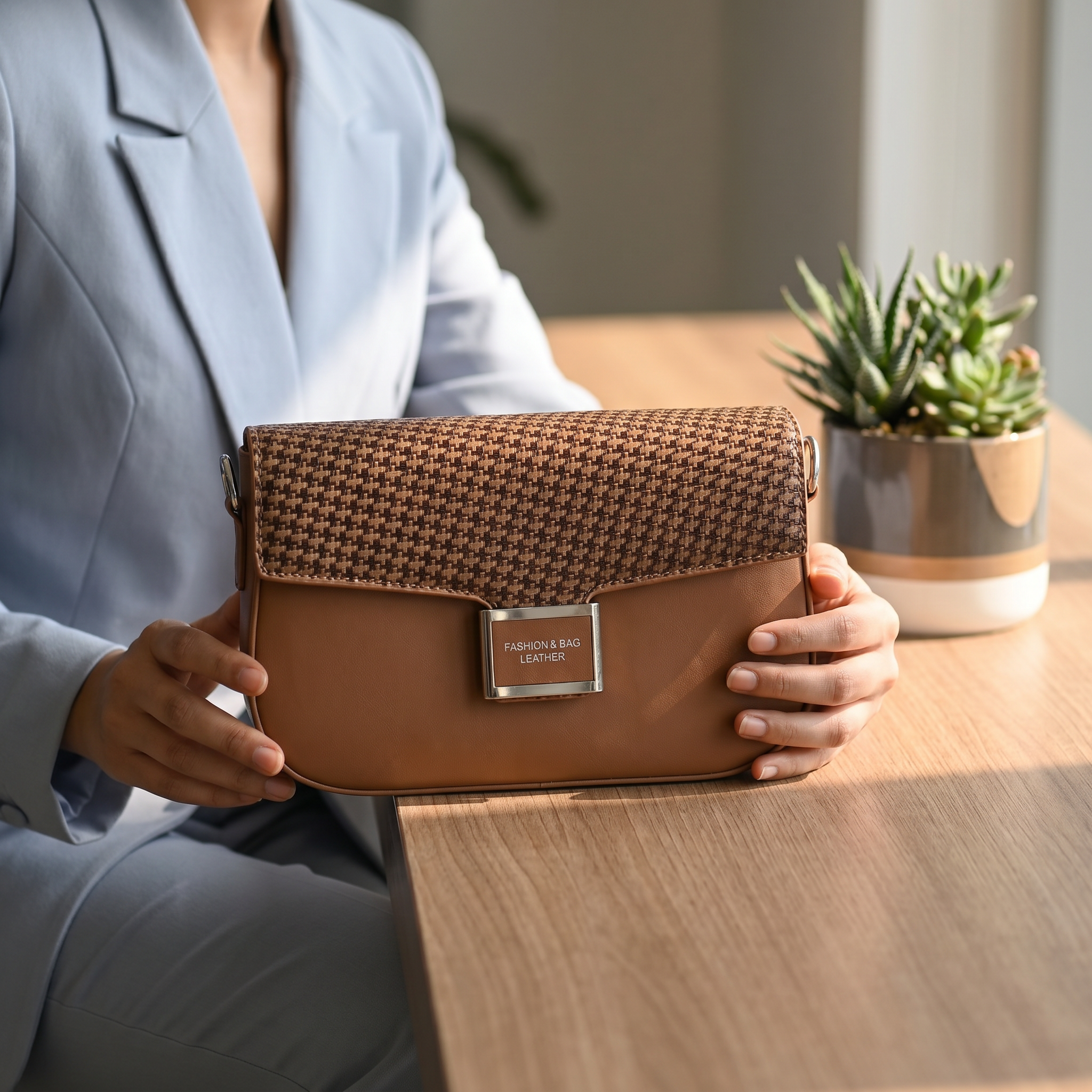 Casual Hand Bag Brown 0322295