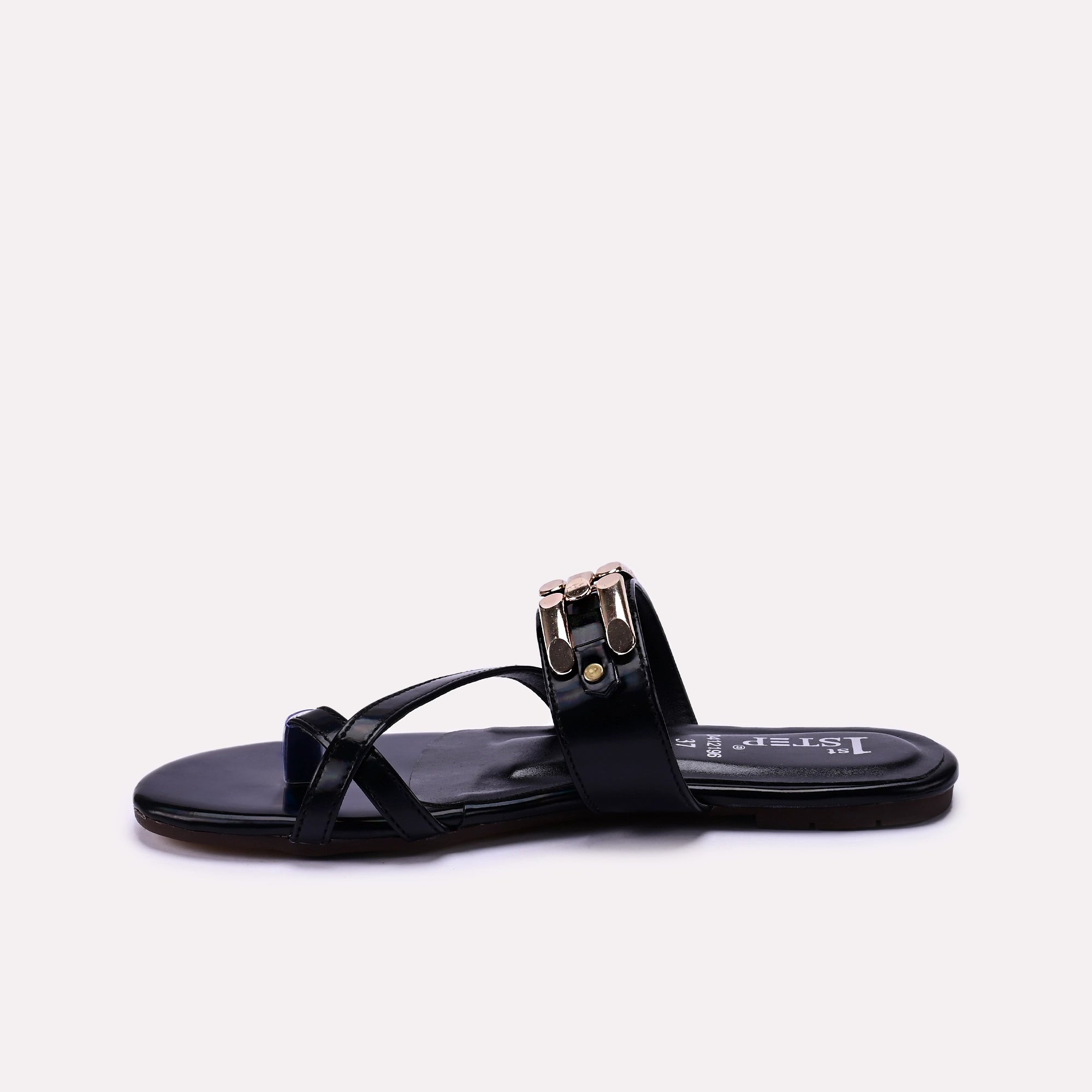 Black Flat Fancy Slipper 0412196