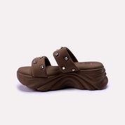 Ava Brown Thick Casual Slipper 0412364