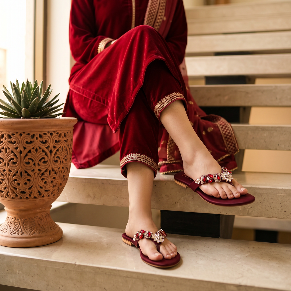 Fancy Slipper Maroon 0414017