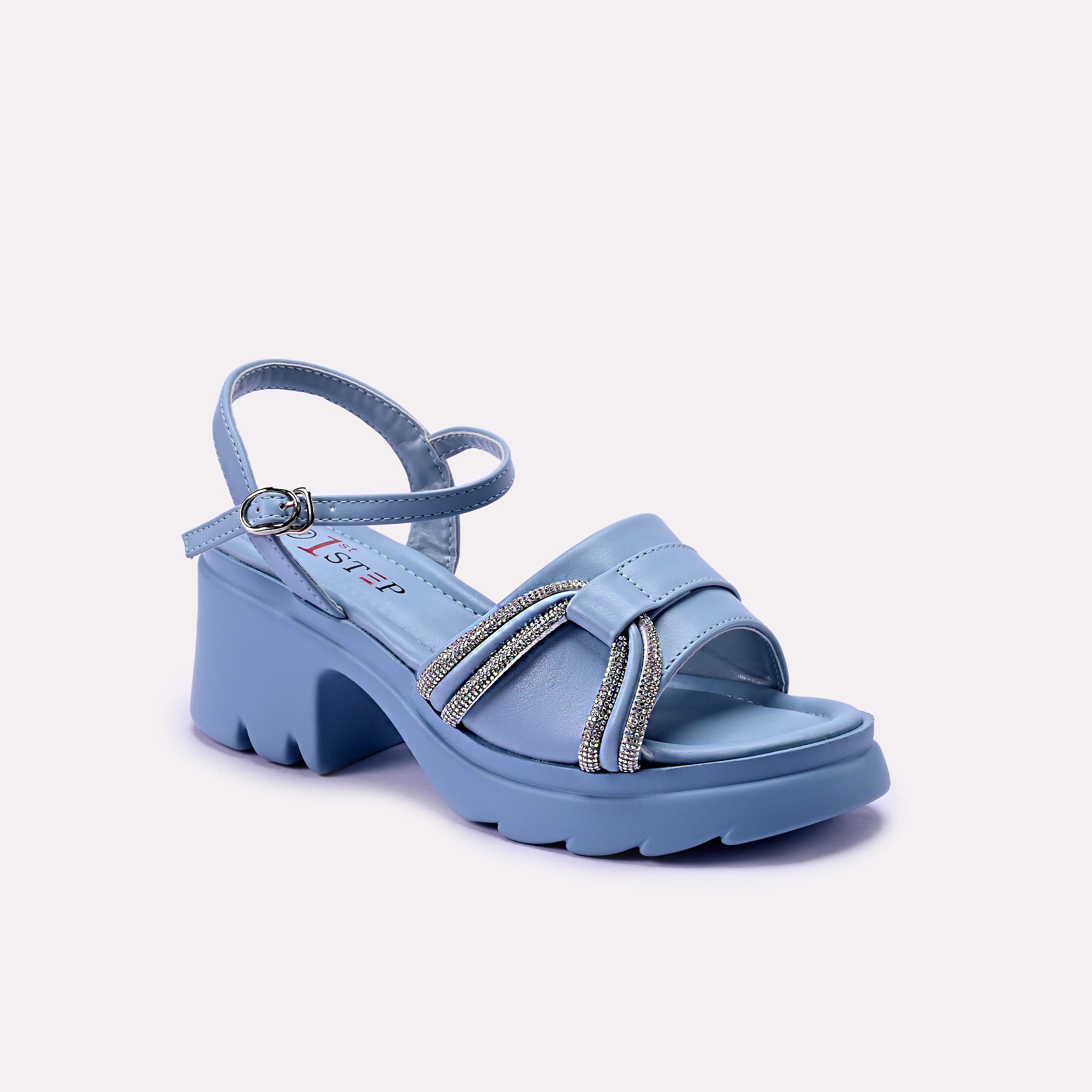 Blue Heel Fancy Sandal 0421195 1st Step Shoes Bags
