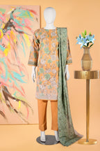 Marigold-3 Piece Cotton Stitched Suit-15D0111