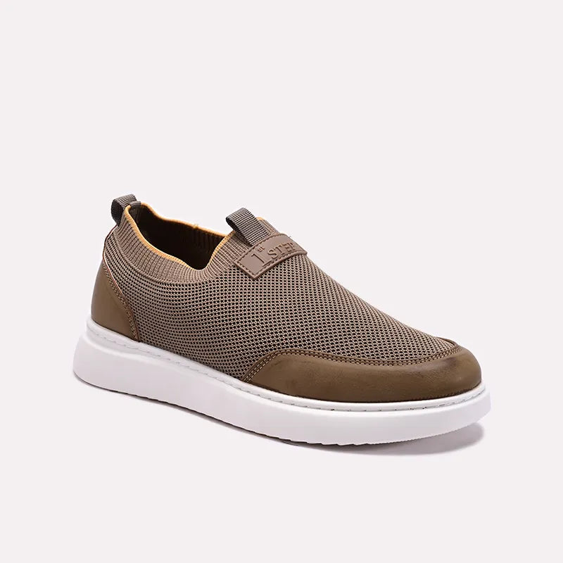 Khaki Mens Slip On Sneakers 0120608