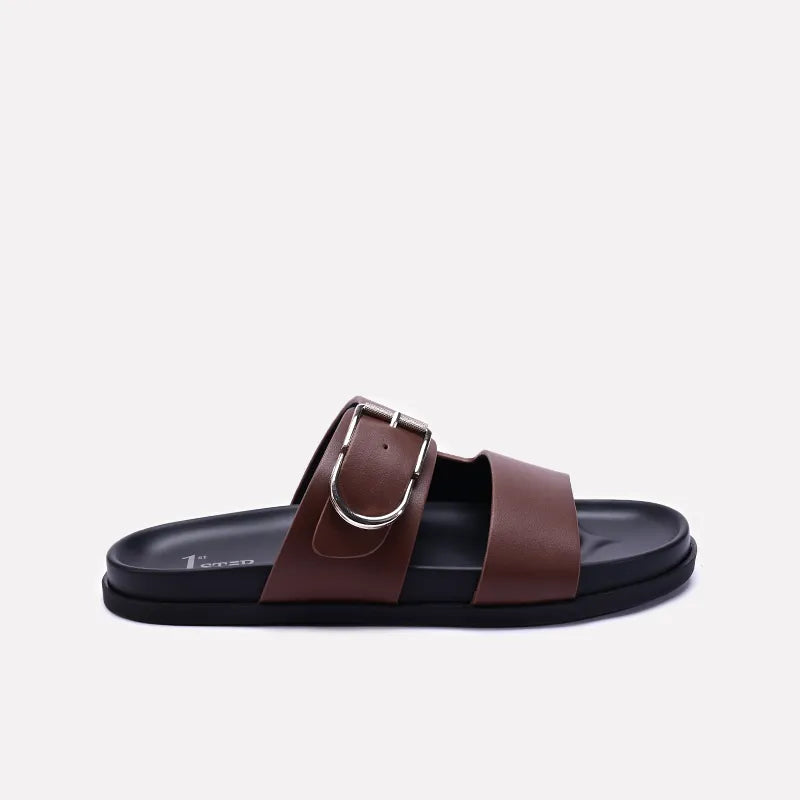 Brown Casual Slides For Men 0151108
