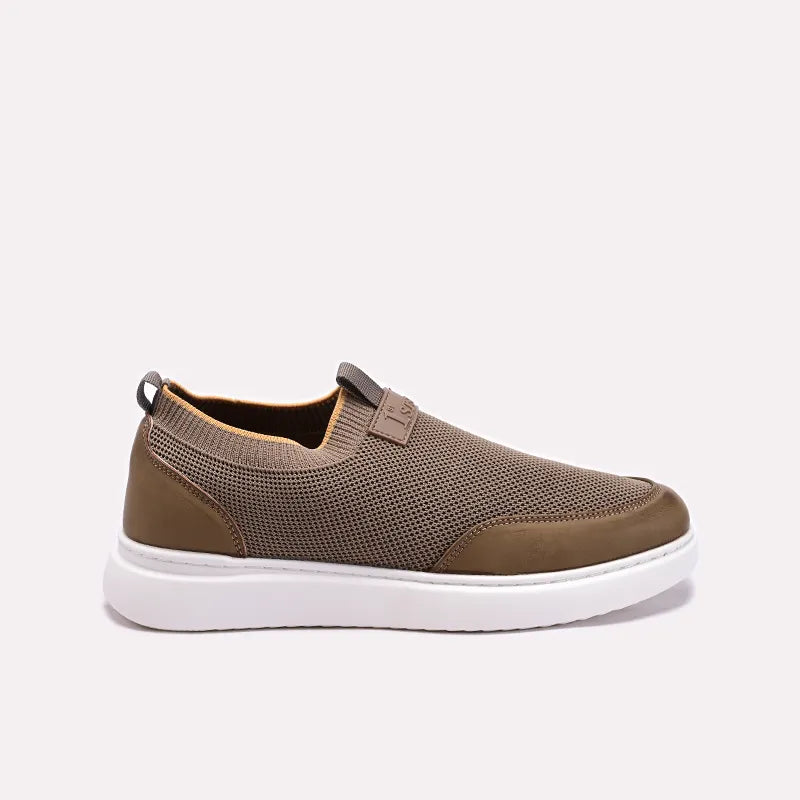 Khaki Mens Slip On Sneakers 0120608