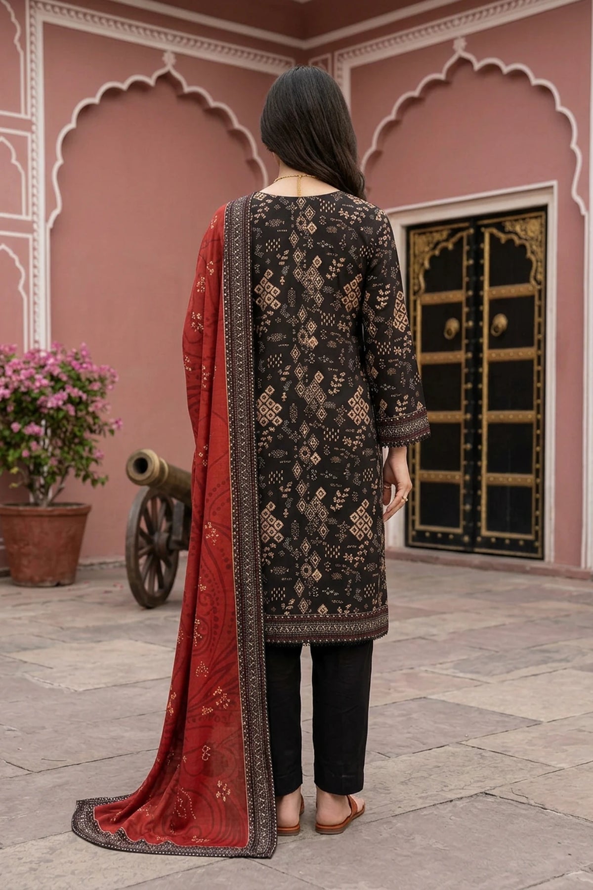 Velmora Noir – 3 Piece Stitched Viscose Linen Suit 1512303