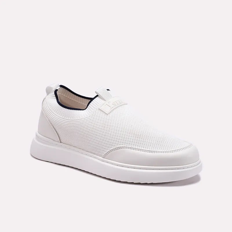 White Mens Slip On Sneakers 0120608